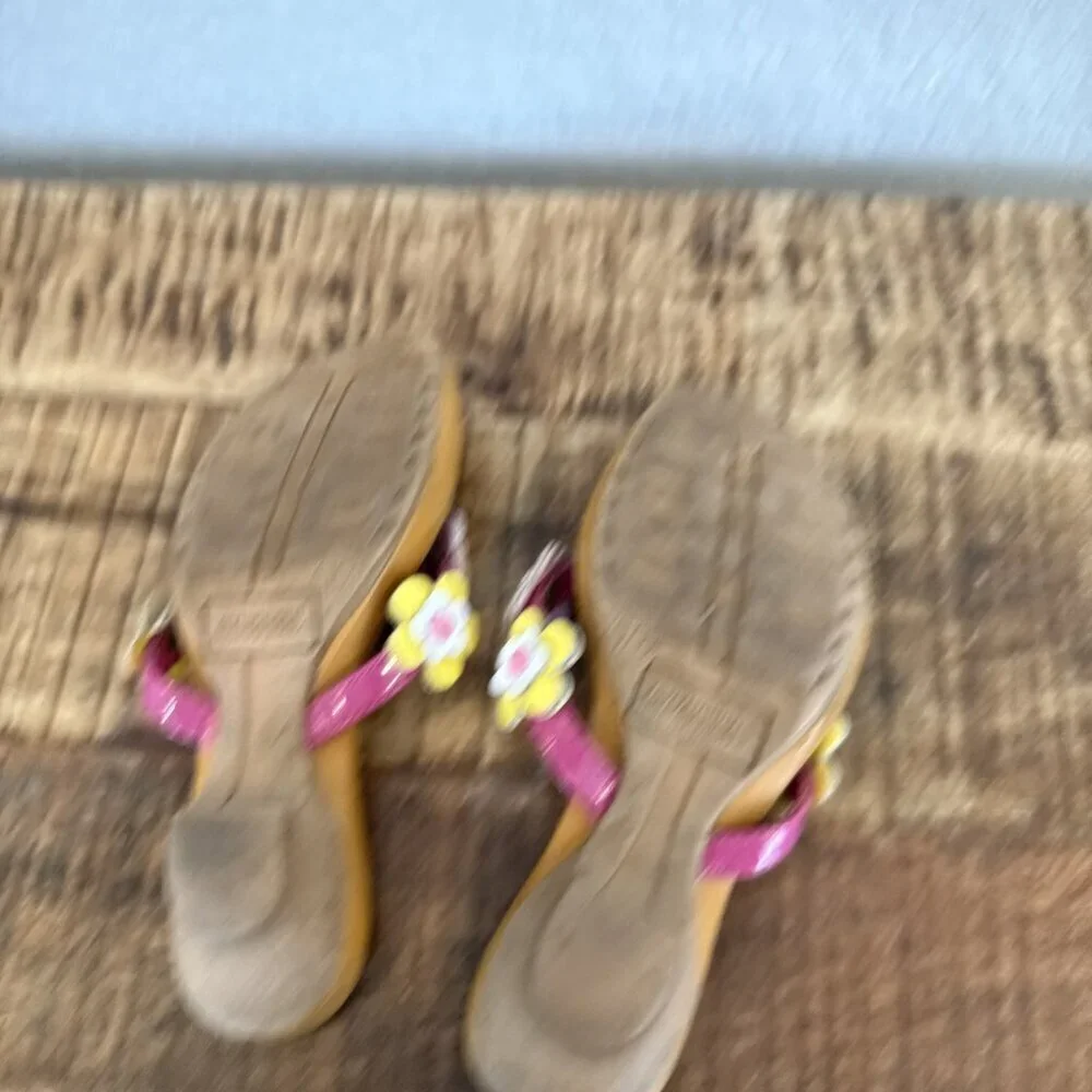 Gymboree Girl's Tea Time Afternoon Dragonfly Wooden Sandals Size 13